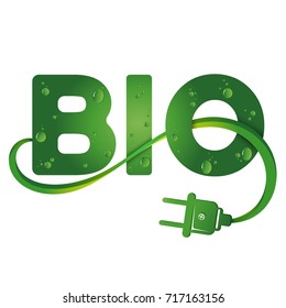 Bio electric plug symbol design vector