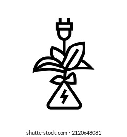 bio electricity line icon vector. bio electricity sign. isolated contour symbol black illustration