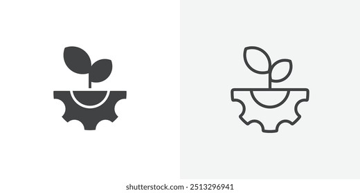 Icono de energía bio plano y diseño de conjunto simple