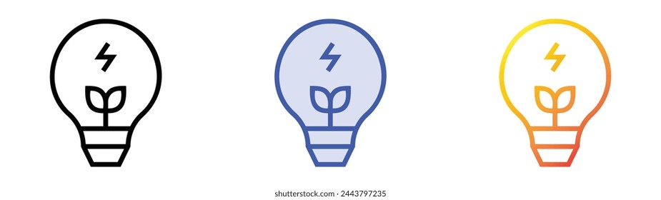 bio energy icon. Linear, Blue Fill and Gradient Style Design Isolated On White Background