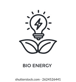 Bio Energy Icon Outline Style. Vector Illustration For Graphic Design