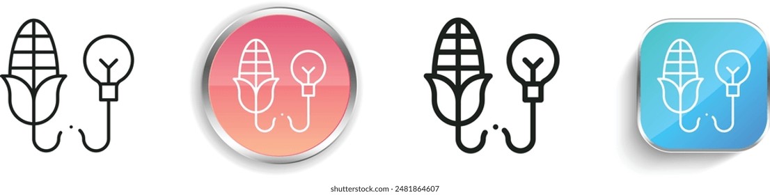 bio energy icon. Thin Linear, Regular and Button Style Design Isolated On White Background