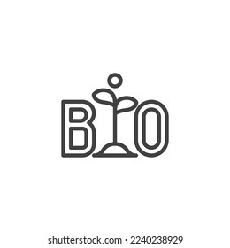 Bio energy line icon. linear style sign for mobile concept and web design. Bio plant outline vector icon. Eco Friendly symbol, logo illustration. Vector graphics