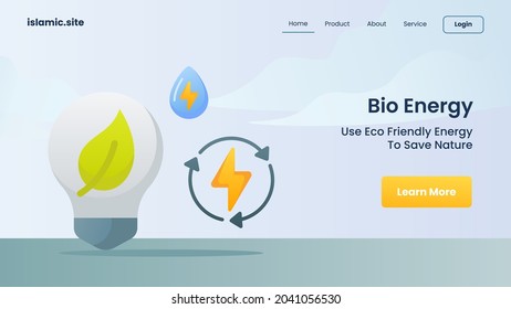 bio energy to use energy friendly to save nature for website template landing homepage flat isolated background