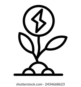 Bio Energy Vector Line Icon Design