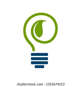 Bio energy vector logo. Minimal bioenergy or green eco energy banner on white background