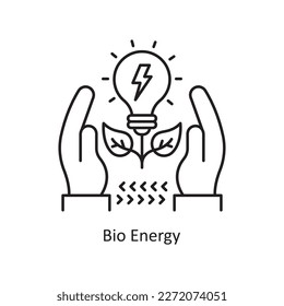 Bio energy Vector Outline Icon Design illustration. Ecology Symbol on White background EPS 10 File