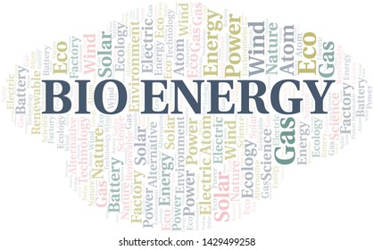 Bio Energy word cloud. Wordcloud made with text only.