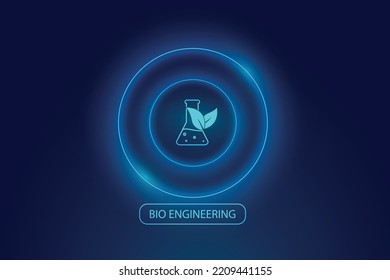 Bio Engineering Icon With Tech Background