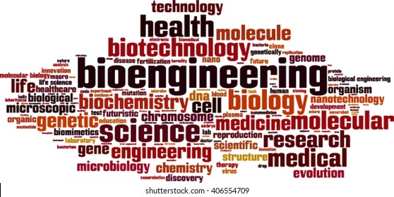 Bio engineering word cloud concept. Vector illustration