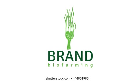 Bio farming vector logo template