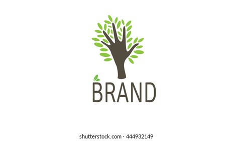 Bio farming vector logo template