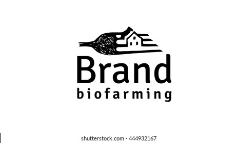 Bio farming vector logo template