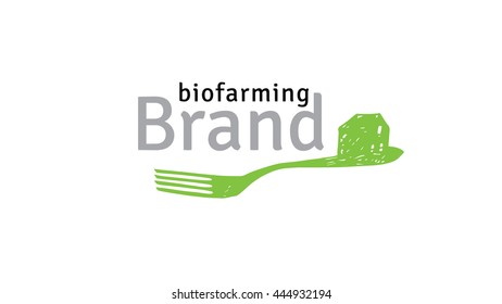 Bio farming vector logo template