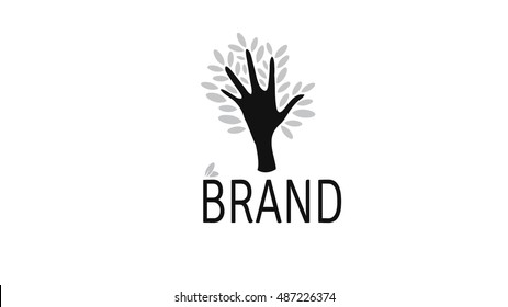Bio farming vector logo template. Eco food brand