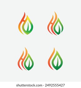 Bio and flame logo design