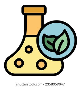Bio flask icon outline vector. Fuel energy. Power ecology color flat