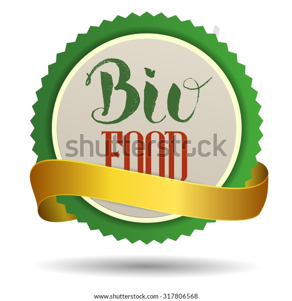 Bio Food Hand Lettering Handmade Vector Royalty Free Stock Image