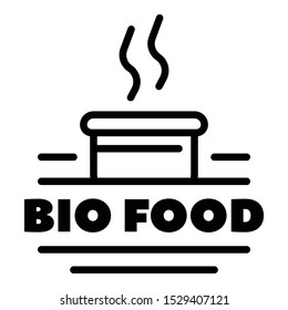 Bio food logo. Outline bio food vector logo for web design isolated on white background