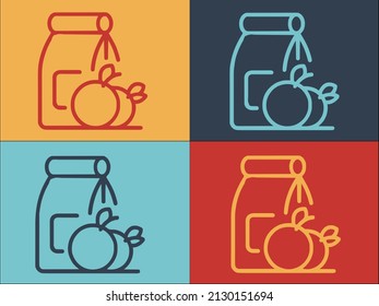 Bio Food Pack Logo Template, Simple Flat Icon of food,bio,organic