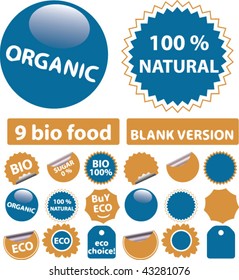 bio food signs. vector