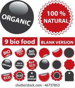 bio food signs. vector
