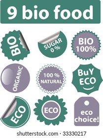 bio food stickers.vector