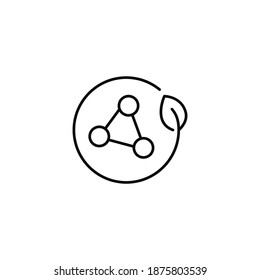 Bio formula, bio molecule, biochemistry simple thin line icon vector illustration