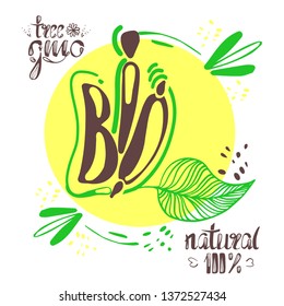 Bio friendly icons, ecology. Set of vector logo design elements, badges, labels and logotype templates.