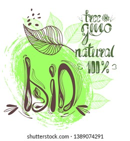 Bio friendly icons, ecology. Set of vector logo design elements, badges, labels and logotype templates.