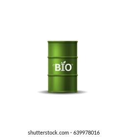 Bio fuel barrel. Green alternative energy, Bio and eco concept