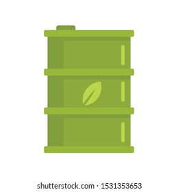 Bio Fuel Barrel Icon. Flat Illustration Of Bio Fuel Barrel Vector Icon For Web Design