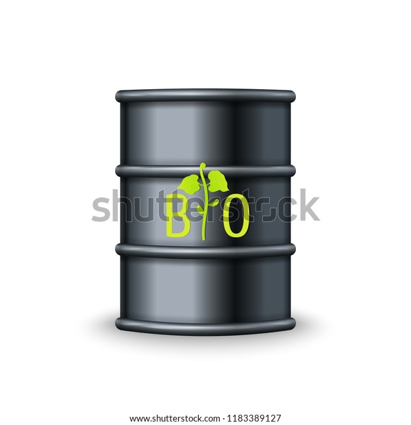 Bio fuel\
barrel vector. Green alternative\
energy