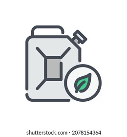 Bio fuel color line icon. Environmentally friendly fuel vector outline colorful sign.