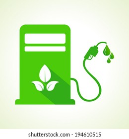 Bio Fuel Concept With Petrol Pump Machine Stock Vector