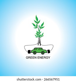 bio fuel energy concept idea with car vector illustration 