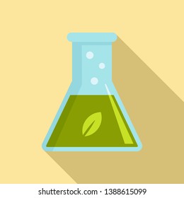 Bio Fuel Flask Icon. Flat Illustration Of Bio Fuel Flask Vector Icon For Web Design