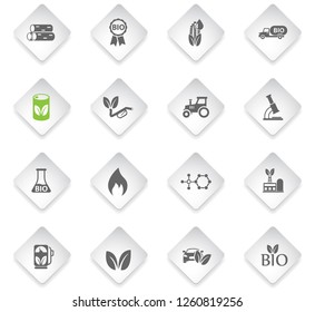 bio fuel flat rhombus web icons for user interface design
