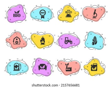 bio fuel glyph vector icons on color bubble shapes isolated on white background. bio fuel icon set for web design, mobile apps and ui design