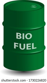 biocombustible, barril verde, ilustración vectorial
