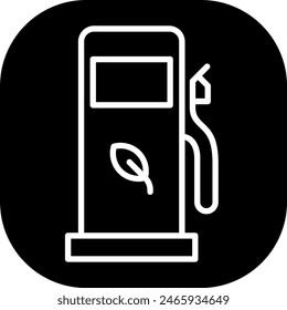 Bio fuel green city icon with black filled line outline style. energy, bio, fuel, environment, industry, technology, biofuel. Vector Illustration