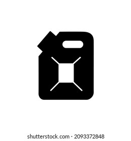 Icono de combustible de bio en glifo plano negro, estilo relleno aislado en fondo blanco