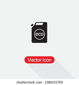 Bio Fuel Icon, Canister Icon, Container and Jerrican, Jug, Gas Symbol Vector Illustration Eps10