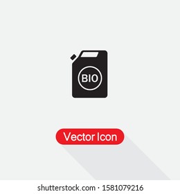 Bio Fuel Icon, Canister Icon, Container and Jerrican, Jug, Gas Symbo Vector Illustration Eps10