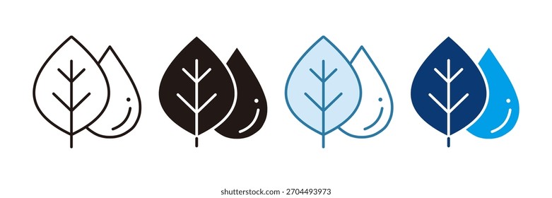 Conjunto de ícones de biogás para coleção de vários estilos