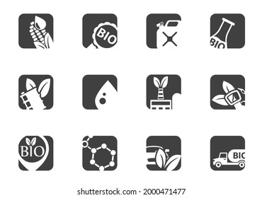 Icono de combustible BIO establecido para su diseño. iconos vectoriales