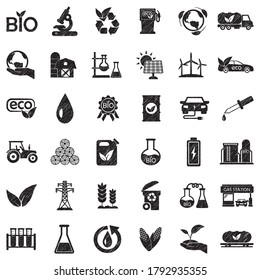 Bio Fuel Icons. Black Scribble Design. Vector Illustration.