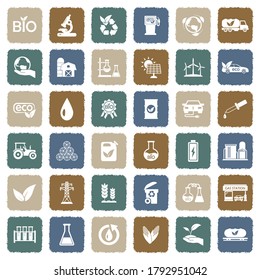 Bio Fuel Icons. Grunge Color Flat Design. Vector Illustration.