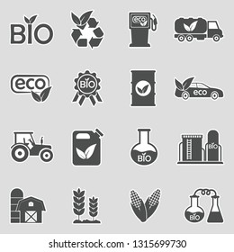 Bio Fuel Icons. Sticker Design. Vector Illustration.