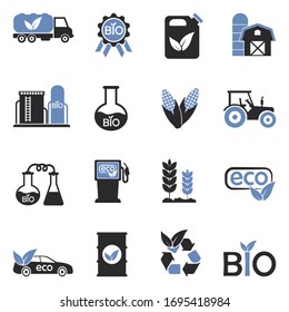 Bio Fuel Icons. Two Tone Flat Design. Vector Illustration.